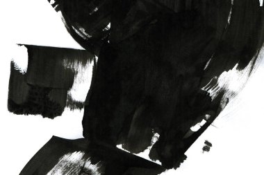 Soyut mürekkep arkaplanı. Mermer tarzı. Beyaz kağıda siyah boya dokusu. Ağ ve oyun tasarımı için duvar kağıdı. Grunge çamur sanatı. Kalem suyunun makro resmi. Koyu Smear