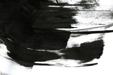 Soyut mürekkep arkaplanı. Mermer tarzı. Beyaz kağıda siyah boya dokusu. Ağ ve oyun tasarımı için duvar kağıdı. Grunge çamur sanatı. Kalem suyunun makro resmi. Koyu Smear