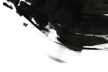 Soyut mürekkep arkaplanı. Mermer tarzı. Beyaz kağıda siyah boya dokusu. Ağ ve oyun tasarımı için duvar kağıdı. Grunge çamur sanatı. Kalem suyunun makro resmi. Koyu Smear