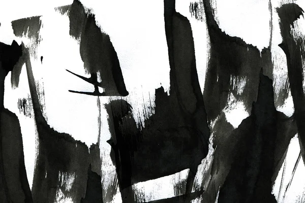 Soyut mürekkep arkaplanı. Mermer tarzı. Beyaz kağıda siyah boya dokusu. Ağ ve oyun tasarımı için duvar kağıdı. Grunge çamur sanatı. Kalem suyunun makro resmi. Koyu Smear