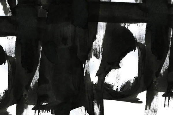 Soyut mürekkep arkaplanı. Mermer tarzı. Beyaz kağıda siyah boya dokusu. Ağ ve oyun tasarımı için duvar kağıdı. Grunge çamur sanatı. Kalem suyunun makro resmi. Koyu Smear