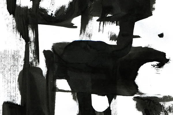 Soyut mürekkep arkaplanı. Mermer tarzı. Beyaz kağıda siyah boya dokusu. Ağ ve oyun tasarımı için duvar kağıdı. Grunge çamur sanatı. Kalem suyunun makro resmi. Koyu Smear