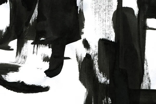 Soyut mürekkep arkaplanı. Mermer tarzı. Beyaz kağıda siyah boya dokusu. Ağ ve oyun tasarımı için duvar kağıdı. Grunge çamur sanatı. Kalem suyunun makro resmi. Koyu Smear