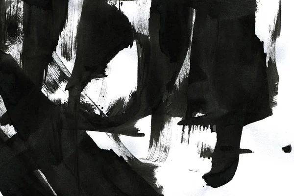 Soyut mürekkep arkaplanı. Mermer tarzı. Beyaz kağıda siyah boya dokusu. Ağ ve oyun tasarımı için duvar kağıdı. Grunge çamur sanatı. Kalem suyunun makro resmi. Koyu Smear