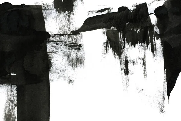 Soyut mürekkep arkaplanı. Mermer tarzı. Beyaz kağıda siyah boya dokusu. Ağ ve oyun tasarımı için duvar kağıdı. Grunge çamur sanatı. Kalem suyunun makro resmi. Koyu Smear