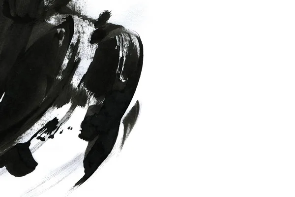 Soyut Mürekkep Arkaplanı Mermer Tarzı Beyaz Kağıda Siyah Boya Dokusu — Stok fotoğraf