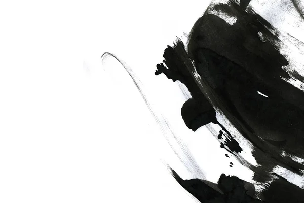 Absztrakt Tinta Háttér Márvány Stílus Fekete Festéklöket Textúra Fehér Papíron — Stock Fotó