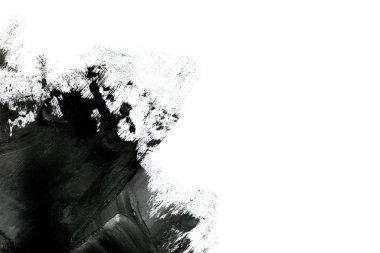 Soyut mürekkep arkaplanı. Mermer tarzı. Beyaz kağıda siyah boya dokusu. Ağ ve oyun tasarımı için duvar kağıdı. Grunge çamur sanatı. Kalem suyunun makro resmi. Koyu Smear