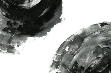 Soyut mürekkep arkaplanı. Mermer tarzı. Beyaz kağıda siyah boya dokusu. Ağ ve oyun tasarımı için duvar kağıdı. Grunge çamur sanatı. Kalem suyunun makro resmi. Koyu Smear