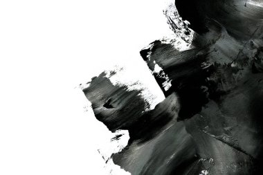 Soyut mürekkep arkaplanı. Mermer tarzı. Beyaz kağıda siyah boya dokusu. Ağ ve oyun tasarımı için duvar kağıdı. Grunge çamur sanatı. Kalem suyunun makro resmi. Koyu Smear