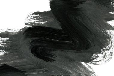 Soyut mürekkep arkaplanı. Mermer tarzı. Beyaz kağıda siyah boya dokusu. Ağ ve oyun tasarımı için duvar kağıdı. Grunge çamur sanatı. Kalem suyunun makro resmi. Koyu Smear