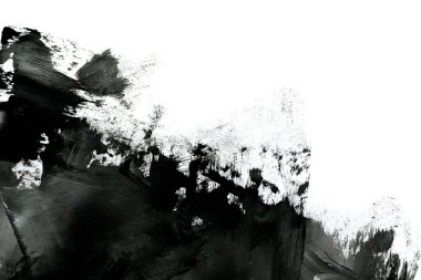 Soyut mürekkep arkaplanı. Mermer tarzı. Beyaz kağıda siyah boya dokusu. Ağ ve oyun tasarımı için duvar kağıdı. Grunge çamur sanatı. Kalem suyunun makro resmi. Koyu Smear