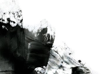 Soyut mürekkep arkaplanı. Mermer tarzı. Beyaz kağıda siyah boya dokusu. Ağ ve oyun tasarımı için duvar kağıdı. Grunge çamur sanatı. Kalem suyunun makro resmi. Koyu Smear