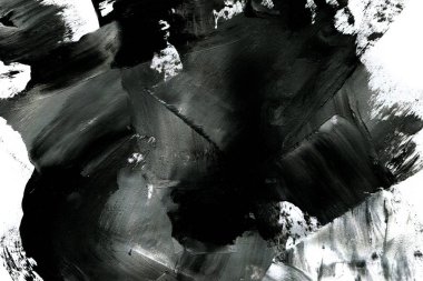 Soyut mürekkep arkaplanı. Mermer tarzı. Beyaz kağıda siyah boya dokusu. Ağ ve oyun tasarımı için duvar kağıdı. Grunge çamur sanatı. Kalem suyunun makro resmi. Koyu Smear