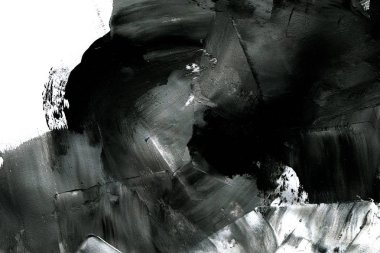 Soyut mürekkep arkaplanı. Mermer tarzı. Beyaz kağıda siyah boya dokusu. Ağ ve oyun tasarımı için duvar kağıdı. Grunge çamur sanatı. Kalem suyunun makro resmi. Koyu Smear