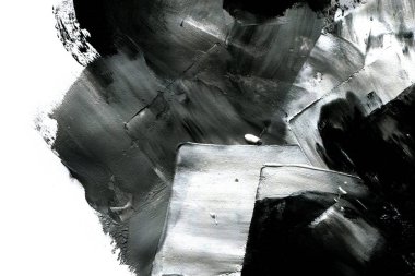 Soyut mürekkep arkaplanı. Mermer tarzı. Beyaz kağıda siyah boya dokusu. Ağ ve oyun tasarımı için duvar kağıdı. Grunge çamur sanatı. Kalem suyunun makro resmi. Koyu Smear