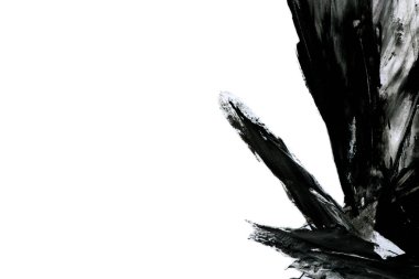 Soyut mürekkep arkaplanı. Mermer tarzı. Beyaz kağıda siyah boya dokusu. Ağ ve oyun tasarımı için duvar kağıdı. Grunge çamur sanatı. Kalem suyunun makro resmi. Koyu Smear