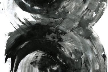 Soyut mürekkep arkaplanı. Mermer tarzı. Beyaz kağıda siyah boya dokusu. Ağ ve oyun tasarımı için duvar kağıdı. Grunge çamur sanatı. Kalem suyunun makro resmi. Koyu Smear