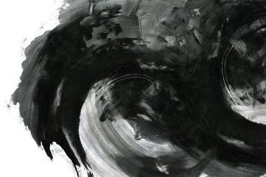 Soyut mürekkep arkaplanı. Mermer tarzı. Beyaz kağıda siyah boya dokusu. Ağ ve oyun tasarımı için duvar kağıdı. Grunge çamur sanatı. Kalem suyunun makro resmi. Koyu Smear