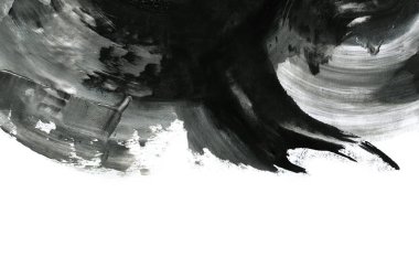 Soyut mürekkep arkaplanı. Mermer tarzı. Beyaz kağıda siyah boya dokusu. Ağ ve oyun tasarımı için duvar kağıdı. Grunge çamur sanatı. Kalem suyunun makro resmi. Koyu Smear