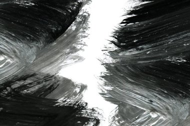 Soyut mürekkep arkaplanı. Mermer tarzı. Beyaz kağıda siyah boya dokusu. Ağ ve oyun tasarımı için duvar kağıdı. Grunge çamur sanatı. Kalem suyunun makro resmi. Koyu Smear