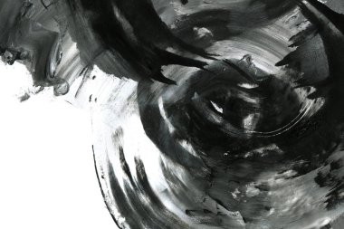 Soyut mürekkep arkaplanı. Mermer tarzı. Beyaz kağıda siyah boya dokusu. Ağ ve oyun tasarımı için duvar kağıdı. Grunge çamur sanatı. Kalem suyunun makro resmi. Koyu Smear