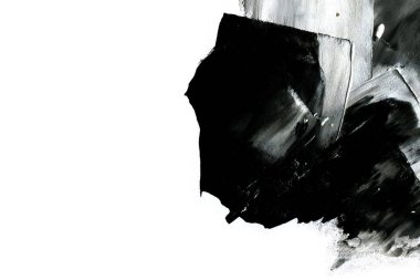 Soyut mürekkep arkaplanı. Mermer tarzı. Beyaz kağıda siyah boya dokusu. Ağ ve oyun tasarımı için duvar kağıdı. Grunge çamur sanatı. Kalem suyunun makro resmi. Koyu Smear