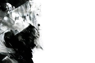 Soyut mürekkep arkaplanı. Mermer tarzı. Beyaz kağıda siyah boya dokusu. Ağ ve oyun tasarımı için duvar kağıdı. Grunge çamur sanatı. Kalem suyunun makro resmi. Koyu Smear