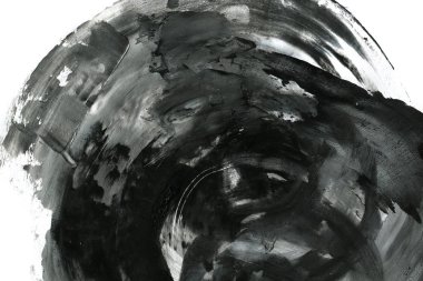 Soyut mürekkep arkaplanı. Mermer tarzı. Beyaz kağıda siyah boya dokusu. Ağ ve oyun tasarımı için duvar kağıdı. Grunge çamur sanatı. Kalem suyunun makro resmi. Koyu Smear