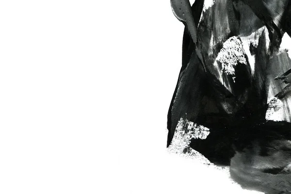 アブストラクトインク背景 大理石のスタイル 白紙に黒塗りのストロークテクスチャ ウェブとゲームのデザインのための壁紙 グランジ泥アート ペンジュースのマクロ画像 ダークスミア — ストック写真
