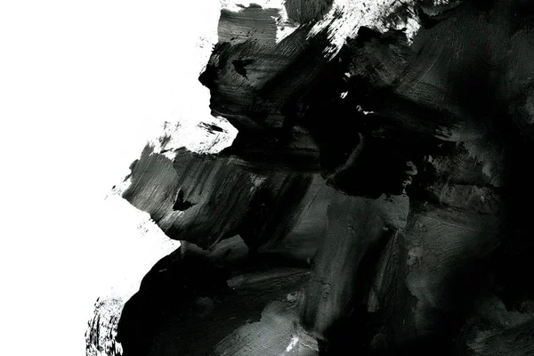 Fondo Tinta Abstracta Estilo Mármol Textura Trazo Pintura Negra Sobre — Foto de Stock