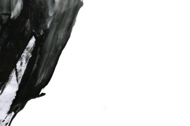 Soyut mürekkep arkaplanı. Mermer tarzı. Beyaz kağıda siyah boya dokusu. Ağ ve oyun tasarımı için duvar kağıdı. Grunge çamur sanatı. Kalem suyunun makro resmi. Koyu Smear