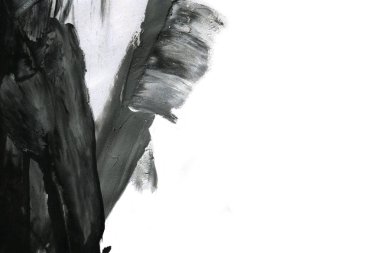 Soyut mürekkep arkaplanı. Mermer tarzı. Beyaz kağıda siyah boya dokusu. Ağ ve oyun tasarımı için duvar kağıdı. Grunge çamur sanatı. Kalem suyunun makro resmi. Koyu Smear