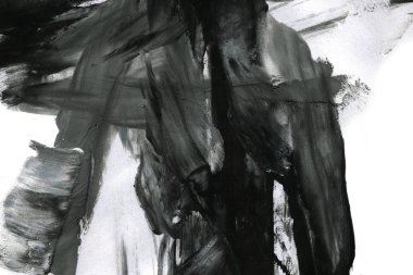 Soyut mürekkep arkaplanı. Mermer tarzı. Beyaz kağıda siyah boya dokusu. Ağ ve oyun tasarımı için duvar kağıdı. Grunge çamur sanatı. Kalem suyunun makro resmi. Koyu Smear