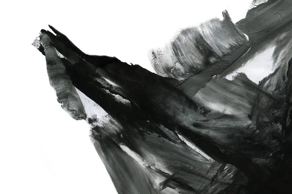 アブストラクトインク背景 大理石のスタイル 白紙に黒塗りのストロークテクスチャ ウェブとゲームのデザインのための壁紙 グランジ泥アート ペンジュースのマクロ画像 ダークスミア ストック写真 C Sashkovna