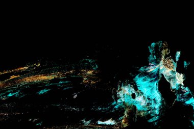 Soyut mürekkep arkaplanı. Mermer tarzı. Beyaz kağıda siyah boya dokusu. Ağ ve oyun tasarımı için duvar kağıdı. Grunge çamur sanatı. Kalem suyunun makro resmi. Koyu Smear