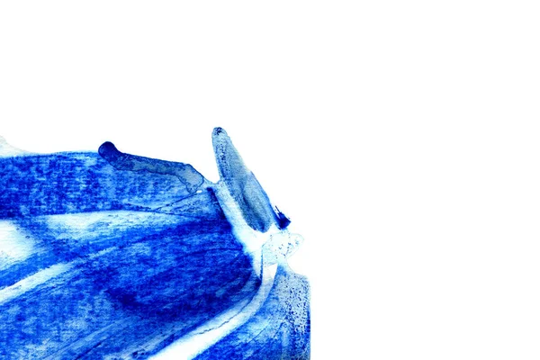 Абстрактный Чернильный Фон Мраморный Стиль Синяя Текстура Мазка Белой Бумаге — стоковое фото