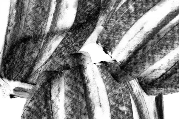 Acuarela Abstracta Blanco Negro Pinceladas Textura Sobre Papel Blanco —  Fotos de Stock