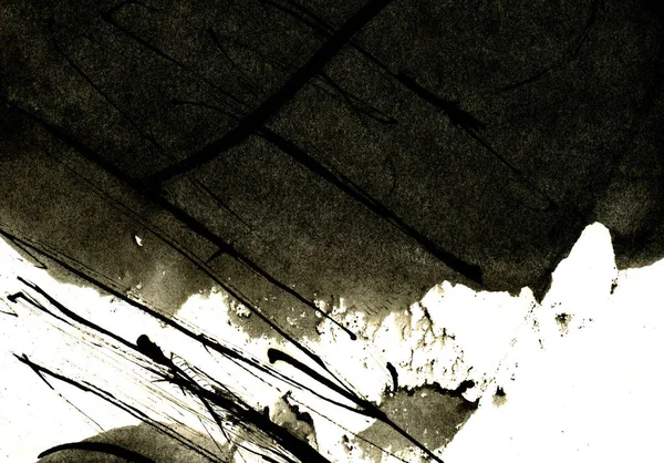 Абстрактный Чернильный Фон Мраморный Стиль Текстура Черного Штриха Белой Бумаге — стоковое фото