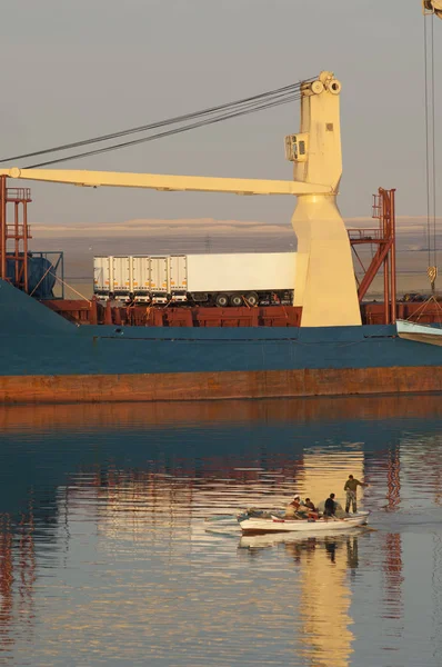 Kanał Sueski Egipt Stycznia 2007 General Cargo Statek Santa Ines — Zdjęcie stockowe