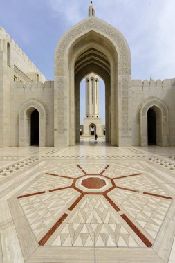 Sultan Qaboos Grand Mosque is the main palce of worship in Muscat Oman clipart