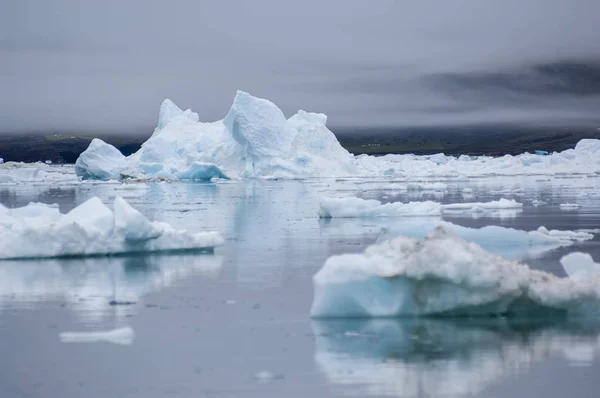 Kék Jéghegyek Grönlandi Narsusuaq Fjord — Stock Fotó