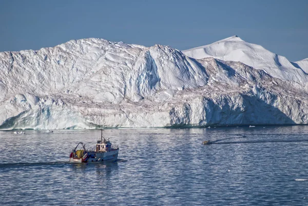 Icebergs Gigantes Disko Bay Cerca Illulisat Groenlandia Destino Popular Cruceros — Foto de Stock