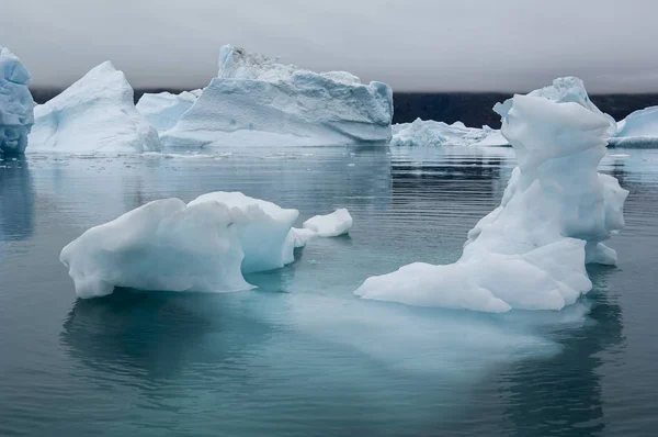 グリーンランドの Narsusuaq フィヨルドの青い氷山 — ストック写真