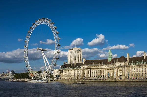 London Eye Aus Westminster Einem Sommertag — Stockfoto