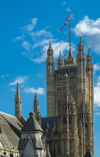 Torre Victoria Palacio Westminster Londres Disparo Día Soleado Verano —  Fotos de Stock