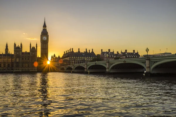 Parlament Und Großer Ben Bei Sonnenuntergang Und Sonnenuntergang Central London — Stockfoto