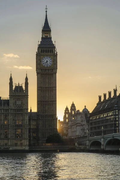 Parlament Und Großer Ben Bei Sonnenuntergang Und Sonnenuntergang Central London — Stockfoto