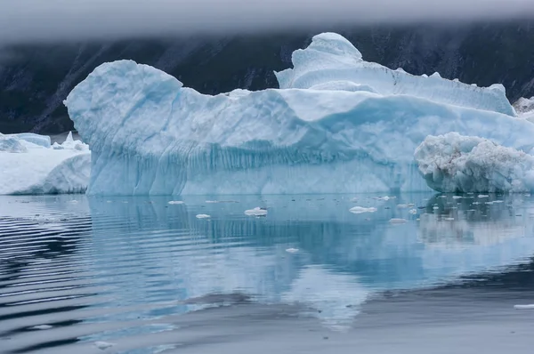 Blue Icebergs Narsusuaq Fjord Greenland Stock Photo