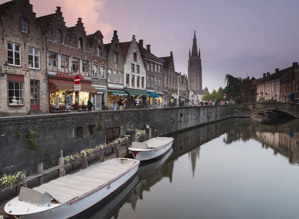 Onze Lieve Vrouw Brugge Igreja Nossa Senhora Vista Canal Dijver — Fotografia de Stock